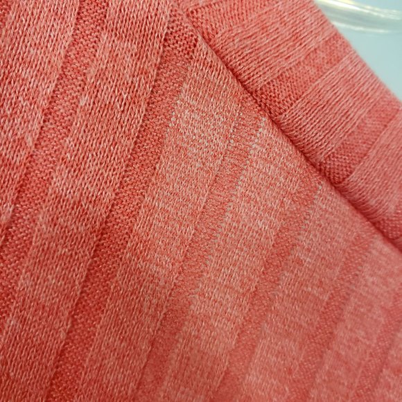 Apt.9 Women's Peach Button Down Ribbed Shirt Top Blouse Cardigan Sweater - Picture 8 of 11